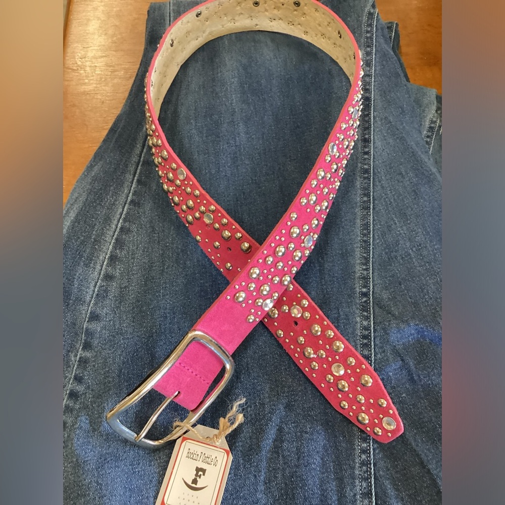Pink rhinestone belt